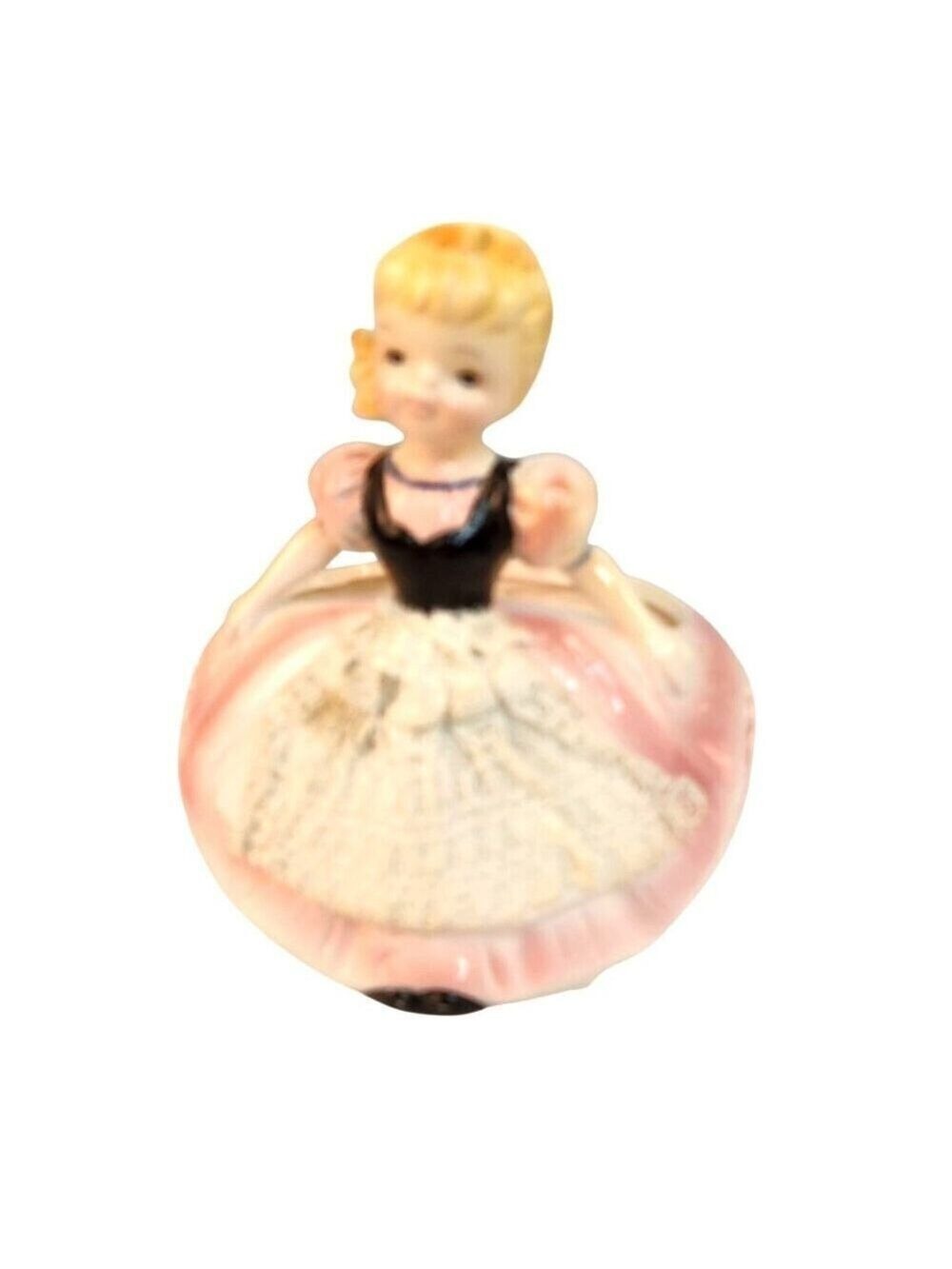 Ruebens Originals Ceramic Planter Pink Gown Blonde Girl Figurine Vintage 526 Lab